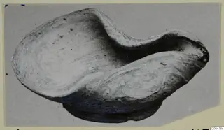 Terracotta lamp from Kition (K.4), a curved object with a pointed projection at one end