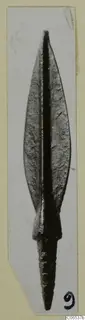 Bronze weapon with a leaf-shaped blade and long tang, from Vouni