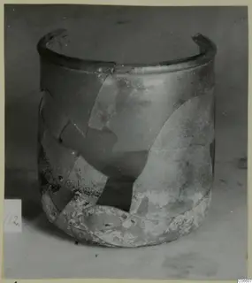 Reconstructed cylindrical glass vessel with an open rim, from Vouni