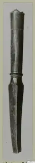 Bronze butt-spike from Vouni, with a cylindrical socket above a ring moulding and a tapering blade-like lower end
