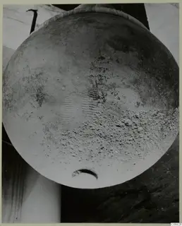 Large globular pottery vessel with a short rim, photographed close up, from the Lapithos Vrysi tou Barba tombs