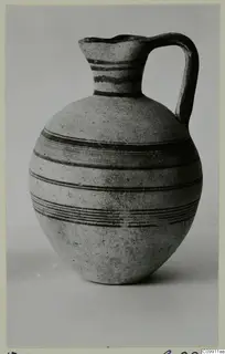 White Painted III-1 jug with a single handle and banded dark painted decoration