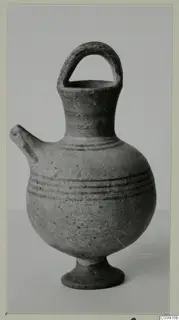 White Painted III jug with a loop handle, a side spout and horizontal painted bands