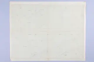Pencil plan on squared paper of Ayia Irini, with outlined stones, circled find numbers and grid columns 5 to 10.