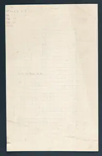 Handwritten key to Vouni room numbering on squared paper, with a small table of figures at top left