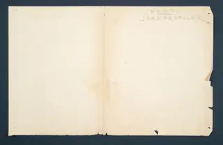 Reverse side of a plan sheet from Vouni, with two pencil notes in the upper right corner