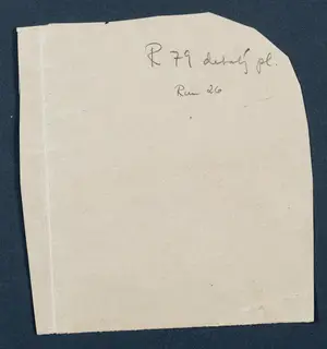 Reverse side of a Vouni field drawing sheet with handwritten room numbers in pencil