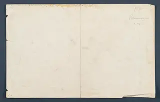Reverse side of a field drawing sheet, with pencil notes in the upper right corner; the drawing itself is not visible.