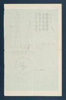 Field drawing of the well in Room 14 at Vouni: two elevations and a circular plan with measurements.