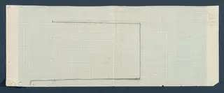 Field drawing of the outline of Room 47 at Vouni, in pencil on squared paper.