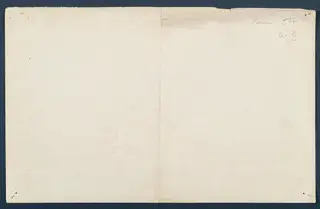Reverse side of a field drawing sheet from Vouni, with handwritten pencil notes in the upper right corner