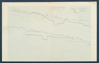 Section drawing of the profile of test trench 6 at Vouni, pencil on squared paper