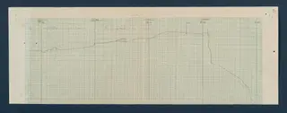 Field drawing of the Large profile at Vouni, a long pencilled section line on squared graph paper