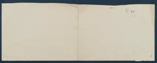 Reverse side of a drawing sheet from Vouni, blank apart from handwritten notes in the upper right