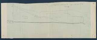 Longitudinal profile drawing of Room 10 (formerly Room 71) at Vouni, in pencil on squared graph paper