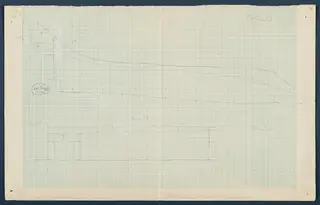 Field drawing of a profile of Room 12 (formerly Room 73) at Vouni, in pencil on squared paper.