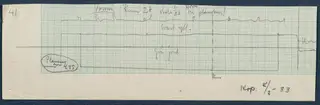 Field drawing of a profile section at Vouni, Room 23 (formerly Room 27), drawn on squared paper.