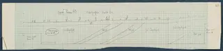 Field drawing of an angle profile at Vouni, Room 40, scale 1:20, in pencil on graph paper.