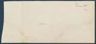 Back of a field drawing sheet with handwritten room number, 10 struck through and 42 written in red
