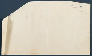 Reverse side of a field drawing sheet with handwritten room numbers, Room 46 and formerly Room 15, Vouni
