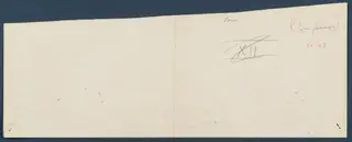 Reverse side of a field drawing sheet with pencil notes and red annotations, showing no drawing of the profile
