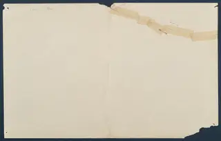 Reverse side of a drawing sheet marked 126 Vouni in pencil, with tape along the upper edge