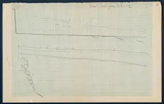 Field drawing of a profile through Room 130 a-b (formerly Room 102) at Vouni, showing layers and stones