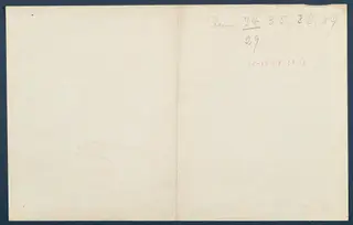 Reverse side of a field drawing sheet from Vouni, with handwritten room notes in pencil
