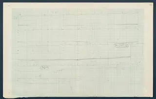 Field drawing of profiles through several rooms at Vouni, pencil lines on squared grid paper