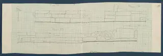 Field drawing of wall facades of Rooms 19, 30 and 31 at Vouni, formerly Rooms 29, 37 and 38