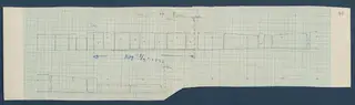 Field drawing of the facade of Room 53 (formerly Room 66) at Vouni, drawn on squared paper
