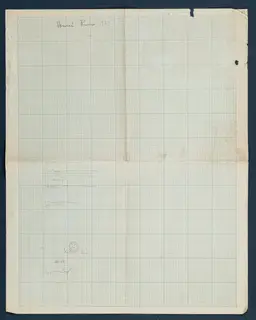Field drawing on squared paper of Vouni Room 37, with pencil profile sketches and find numbers in the lower left