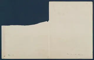Reverse side of a plan sheet from Vouni, showing only pencil notes in the lower corners