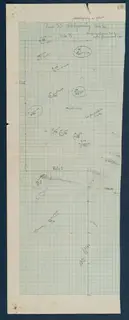Find plan of Room 66 (formerly Room 53) at Vouni, drawn in pencil on squared paper with find numbers and ovals.