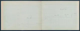Field drawing of section VI at Vouni: a stepped profile line on squared paper with room labels.