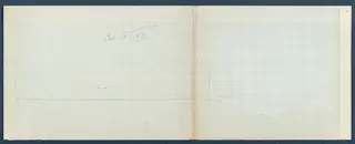 Field drawing on grid paper: base drawing for section VII at Vouni, with faint pencil lines and a handwritten heading