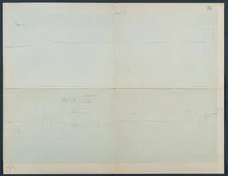 Field drawing: base drawing for section VIII at Vouni, pencil lines on squared grid paper