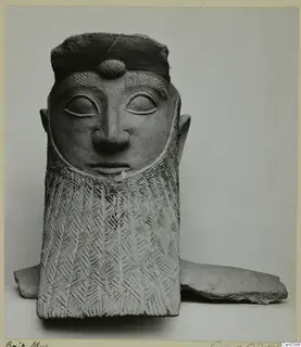 Terracotta Neo-Cypriote head with incised pattern, British Museum