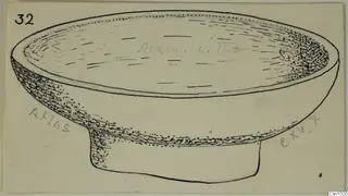 Pen drawing of a stone bowl with a short foot, shown from slightly above.