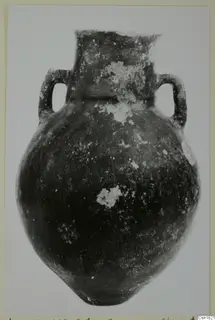 Red Polished I two-handled vessel from Vounous, shown upright against a plain background