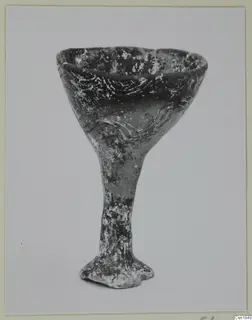 Pottery goblet with a tall stem and flared bowl, Red Polished I, from Vounous 82B.2