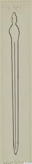 Drawing of an iron sword with a knobbed top and a long tapering blade