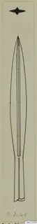 Line drawing of an iron weapon blade with a long socket, from Amathus tombs 1–9 finds.