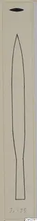 Drawing of an iron weapon with a long leaf-shaped blade and a narrow tang