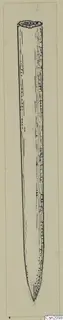 Drawing of an iron weapon from Idalion, long and narrow with a pointed end