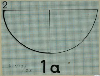 Drawing of a bowl profile on blue graph paper, from the Kastros tombs at Lapithos