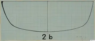 Profile drawing of a bowl in black ink on blue squared paper