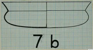 Profile drawing of a bowl in ink on graph paper, with a handwritten label below