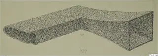 Drawing of a bronze mounting fragment from Idalion: a bent bar with a rounded end