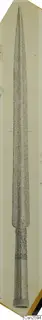 Drawing of a bronze weapon with a long tapering blade and a decorated lower section